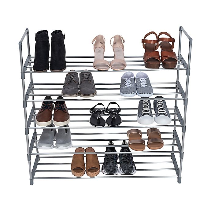 5 Tier Shoe Stand Storage Organiser Rack Compact Space Save Shelf HEAVY DUTY 