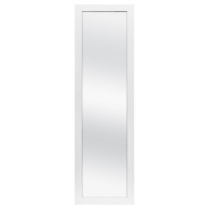 No Tools 51-Inch x 15-Inch Over-the-Door-Mirror in White