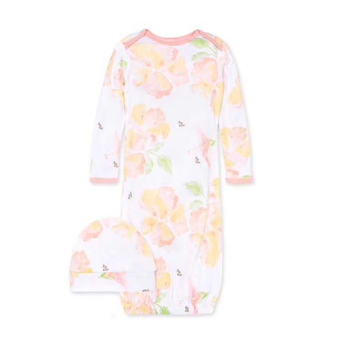 Burt's Bees Baby® Preemie 2Piece Sunburst Floral Gown & Cap Set Bed Bath & Beyond