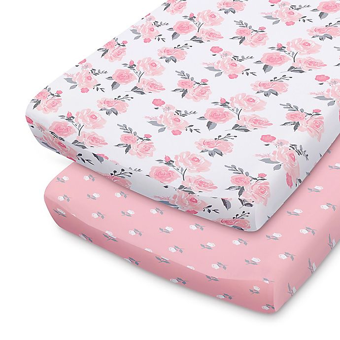The Peanutshell™ 2-Pack Floral Changing Pad Covers in Pink