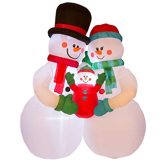 Glitzhome® 8-Foot Pre-Lit Inflatable Snowman Decoration