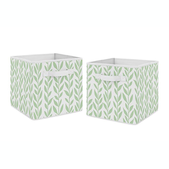 Sunflower Leaf Fabric Storage Bins In, White Material Storage Boxes
