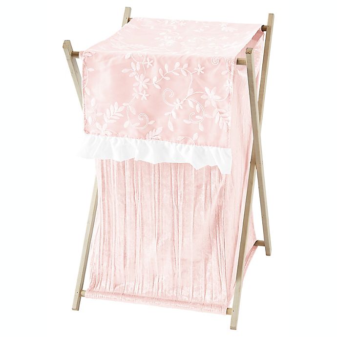 Sweet Jojo Designs® Lace Laundry Hamper in Pink/White<br />