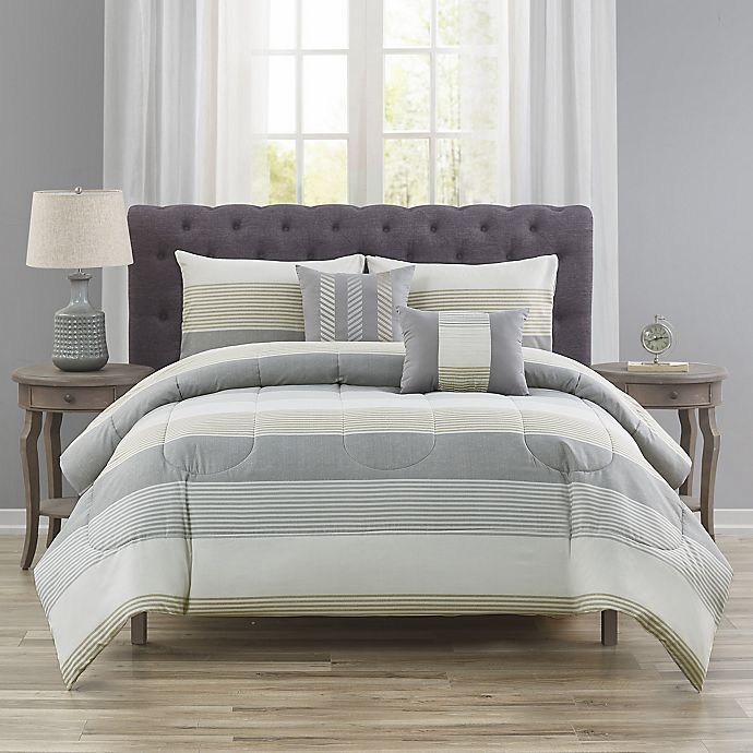Wide Stripe 5-Piece Comforter Set