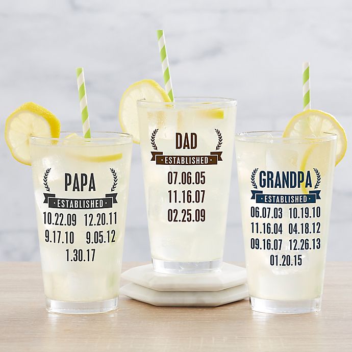 Date Established Personalized 16 oz Pint Glass