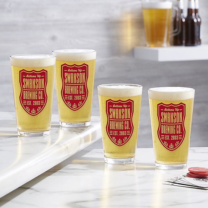 Beer Label Personalized Printed 16 oz. Pint Glass