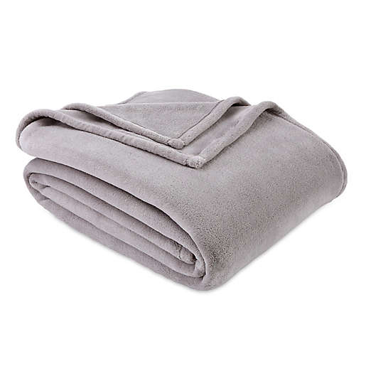 bedbathandbeyond.com | Solid Plush Blanket in Grey
