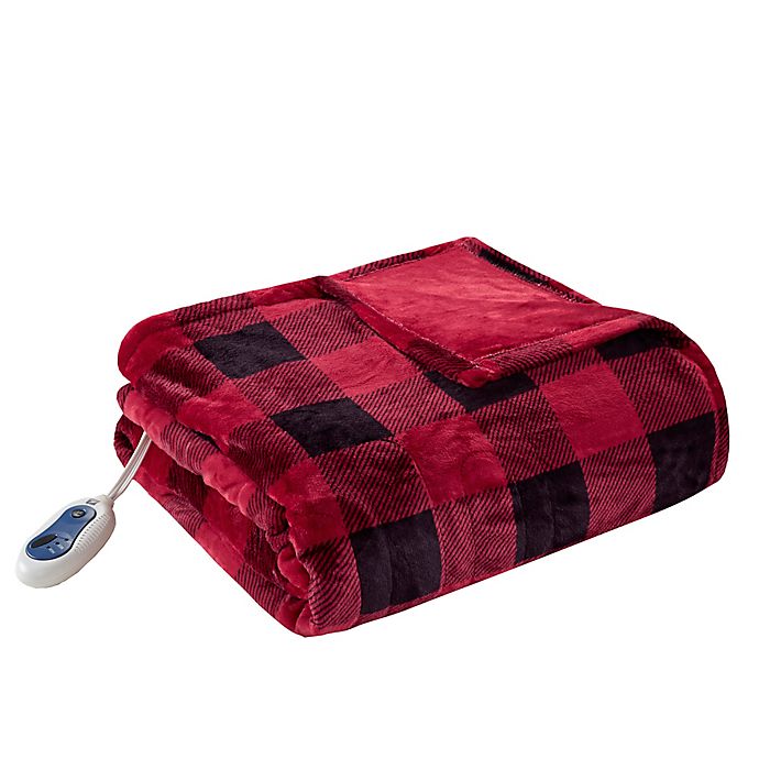 True North by Sleep Philosophy Oversized Heated Throw Blanket in Red