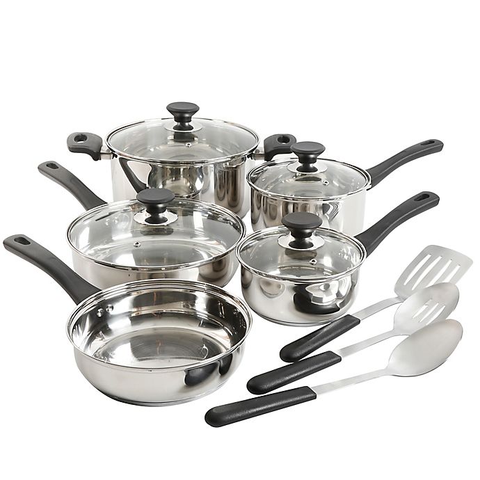Simply Essential™ 12-Piece Stainless Steel Cookware Set