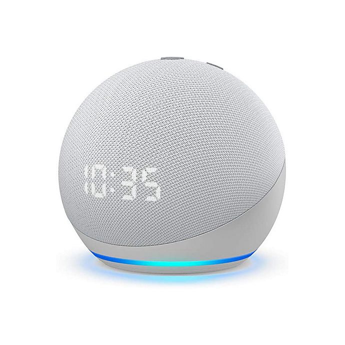 Amazon Echo Dot Generation 4 with Clock in Glacier White