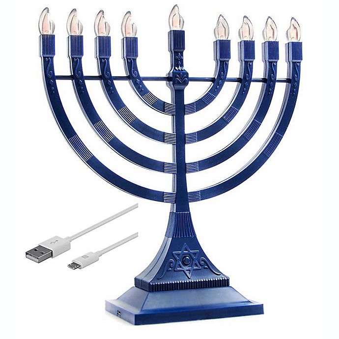 Zion Judaica® Battery/USB Powered LED Menorah
