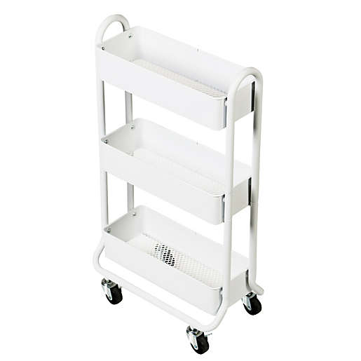 3 Tier Narrow Utility Storage Cart In, Oceanstar 3 Tier Shelving All Purpose Utility Cart Chrome