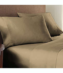 Set de sábanas individuales de algodón orgánico Nestwell™ Pure Earth de 300 hilos color roble oscuro