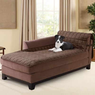 Sure Fit Deluxe Armless Chaise Slipcover In Chocolate