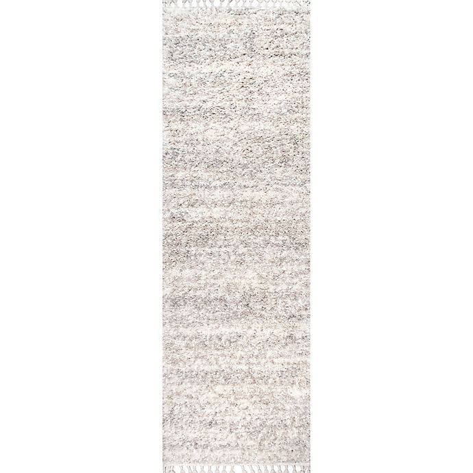 nuLOOM Contemporary Brooke Shag 3' x 6' Runner Rug in Off-White