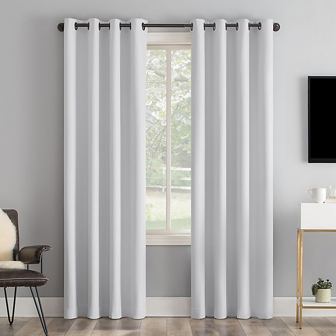 Sun Zero® Tyrell Tonal 84-Inch Grommet 100% Blackout Curtain Panelin Dove (Single)