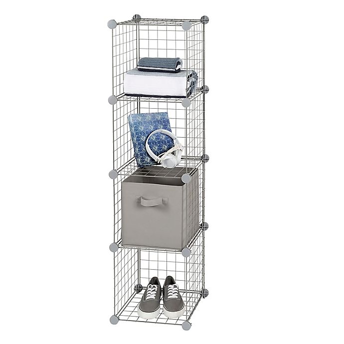 Simply Essential™ 12-Inch Wire Cube Grid in Grey (Set of 4)