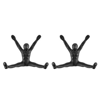 Danya B.™ "Athlete" Cast Iron Wall-Mount Double Hooks In Black (Set Of ...