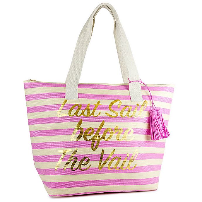 Last Sail Novelty Insulated Straw Beach Tote