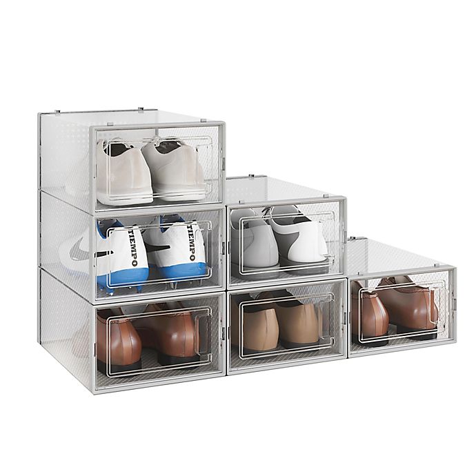 Simply Essential™ Swing-Front Shoe Storage Boxes (Set of 6)