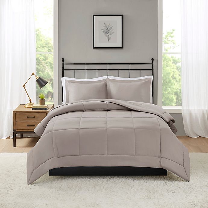 Madison Park Microcell Down Alternative Full/Queen Comforter Set in Taupe