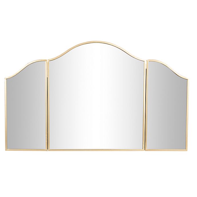 Ridge Road Décor 52.5-Inch x 31-Inch Adjustable Arched Trifold Mirror in Gold