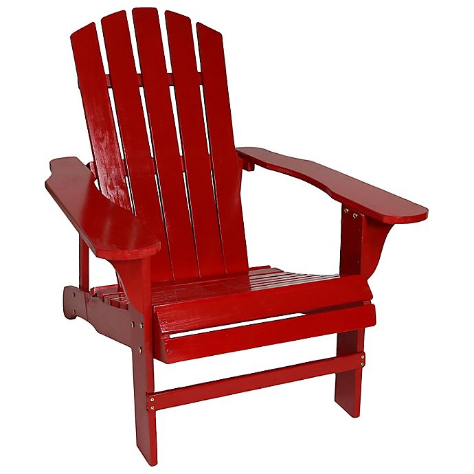 Sunnydaze Coastal Wooden Adirondack Chair in Red
