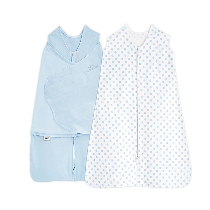 HALO® SleepSack® Swaddle and Wearable Blanket Organic Cotton Gift Set in Blue