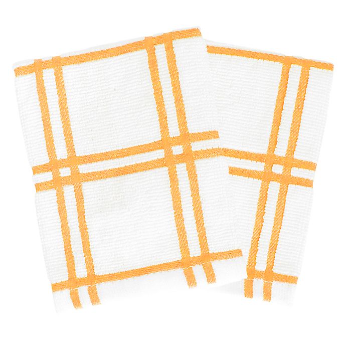 Our Table™ Everyday Plaid Dish Cloths in Gold (Set of 2)