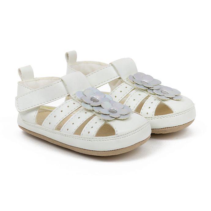 Ro+Me by Robeez® Size 0-6M Flower Sandal in White