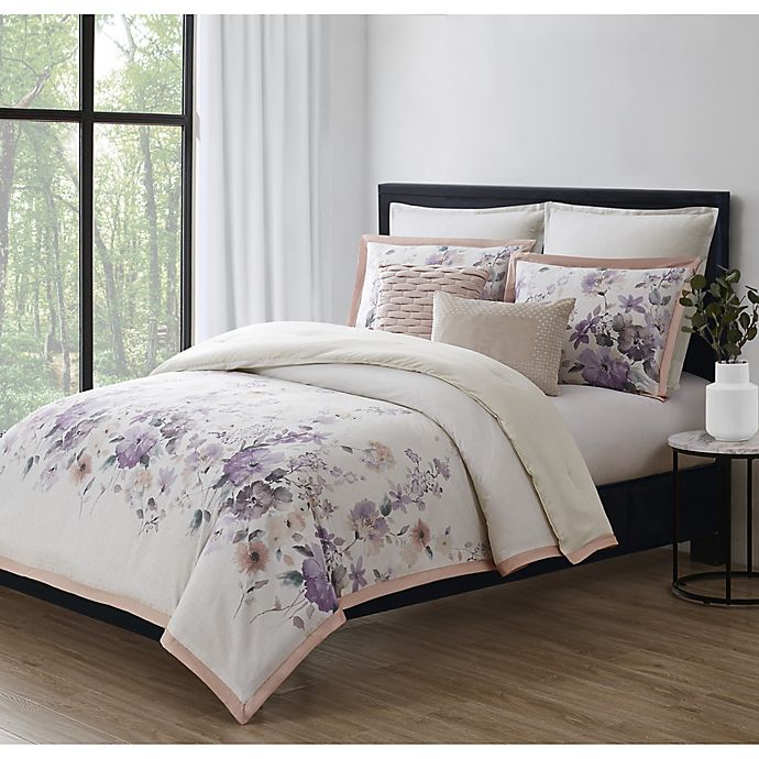 Charisma® Ellis 3-Piece Reversible Comforter Set in White/Purple