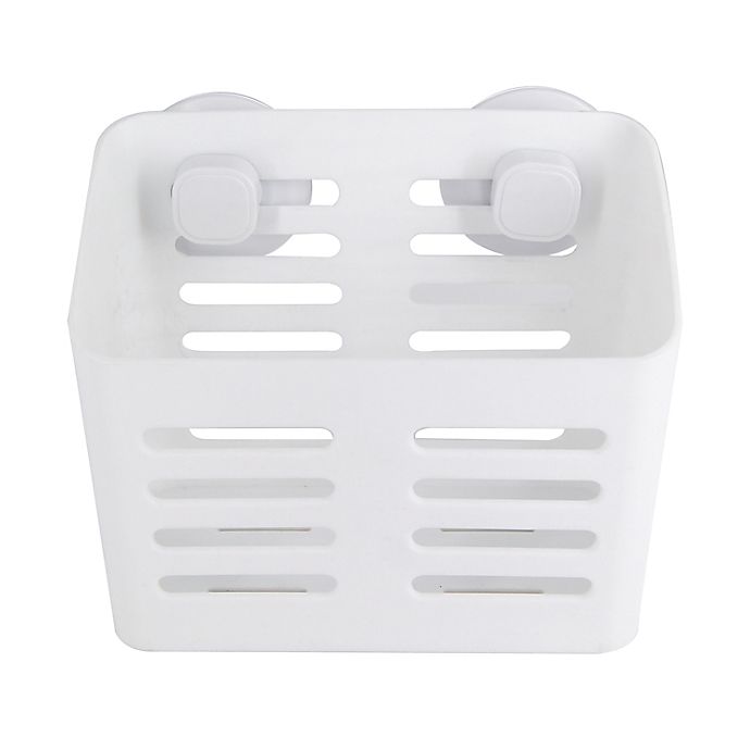 Simply Essential™ Suction Shower Basket in White