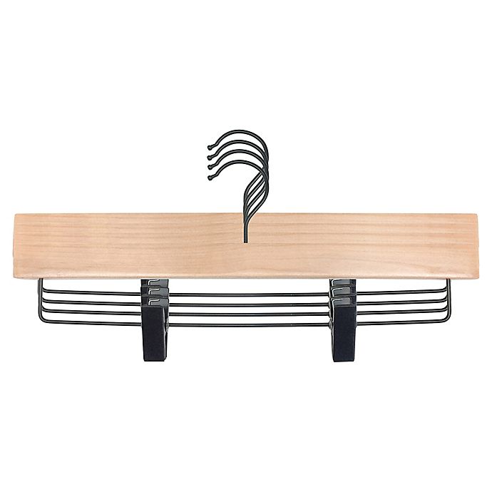 Squared Away™ Wood Skirt Clip Hangers with Black Hardware (Set of 4)
