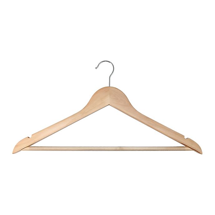 Simply Essential™ Wood Suit Hangers with Chrome Hooks (Set of 10)