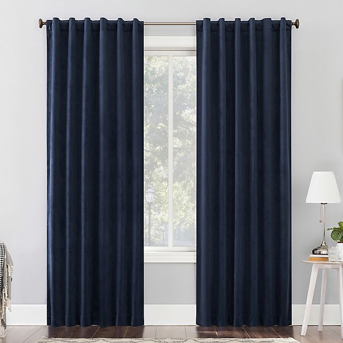 Sun Zero® Amherst Velvet 63-Inch Thermal Total Blackout Curtain Panel in Navy Blue (Single)