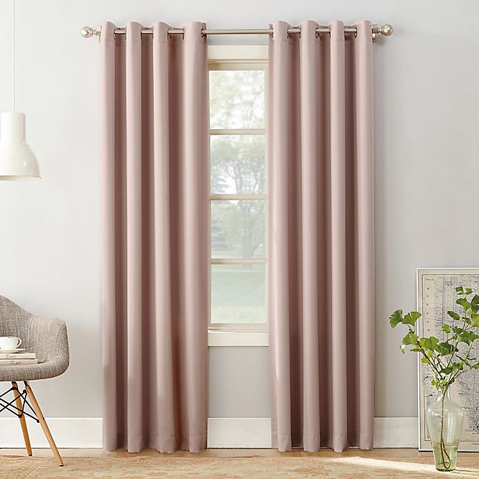 Sun Zero® Bella Room Darkening 54-Inch Grommet Window Curtain Panel in Blush (Single)
