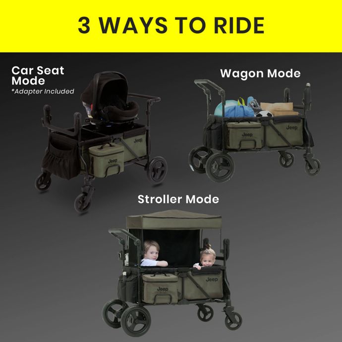 Jeep Wrangler Deluxe Stroller Wagon By Delta Children In Black Buybuy Baby