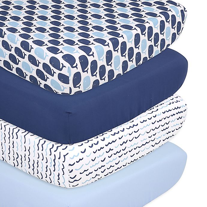 The Peanutshell™ 4-Pack Nautical Microfiber Fitted Crib Sheets