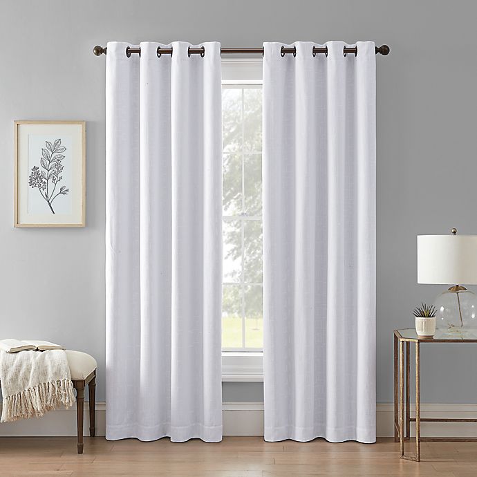 Wamsutta® Priella Grommet 100% Blackout Lined Window Curtain Panel in White (Single)
