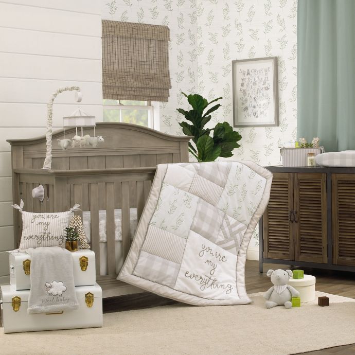 NoJo® Rustic Farmhouse 4Piece Crib Bedding Set in Grey Bed Bath & Beyond
