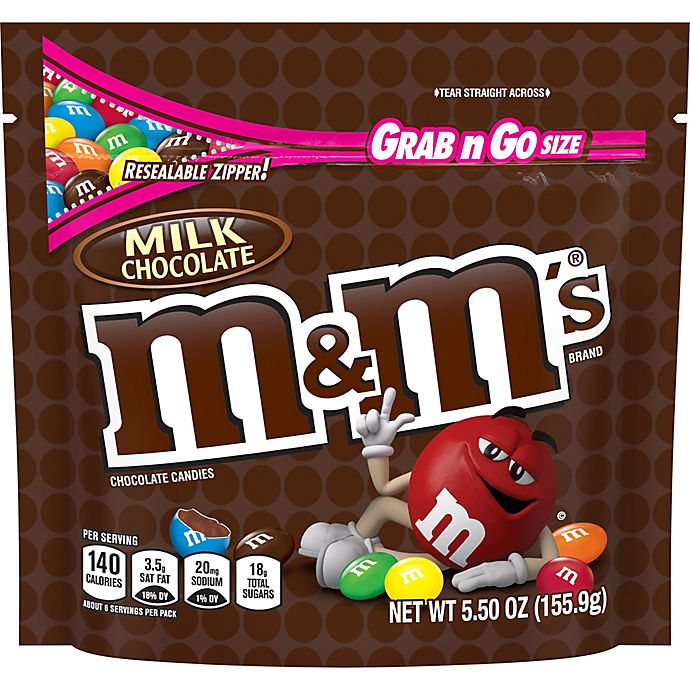 M&M's® Milk Chocolate 5.5 oz Grab n Go Bag Chocolate Candies