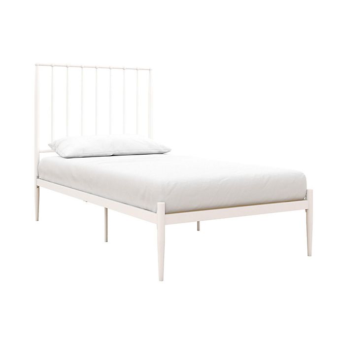 Atwater Living Gemma Twin Metal Bed Frame in White