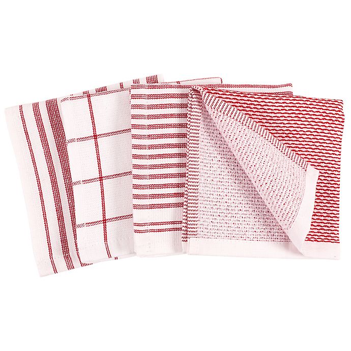 Our Table™ Select Dual Sided Dish Cloths in Haute Red (Set of 4)