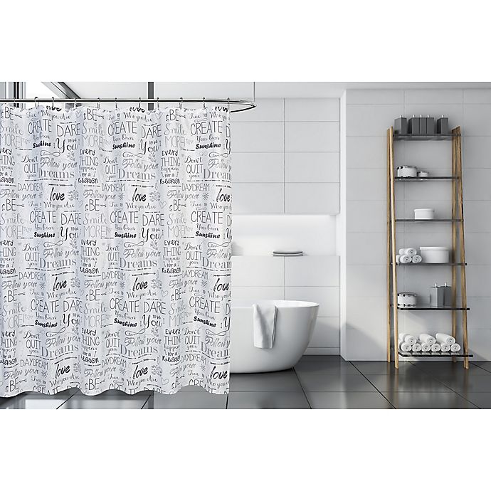 Moda 72-Inch x 72-Inch Positive Sayings Shower Curtain