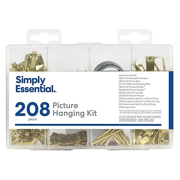 Simply Essential™ 208-Piece Picture Hanging Kit in Gold