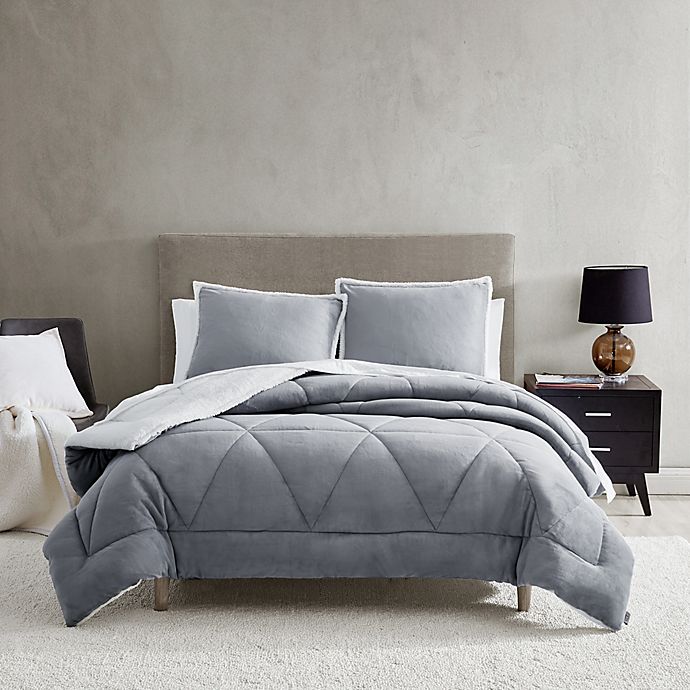 UGG® Avery 3-Piece Reversible Full/Queen Comforter Set in Seal Grey