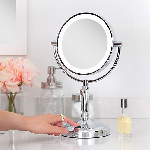 Zadro 10x 1x Cordless Led Lighted, Danielle Led Lighted Two Sided Makeup Mirror 15x Magnification Chrome