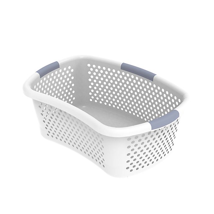 Simply Essential™ Hip Hugger Laundry Basket in White/Grey