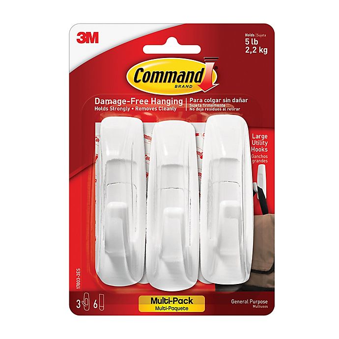 3M Command Strips 3-Count Damage-Free Hanging Large Wall Hooks