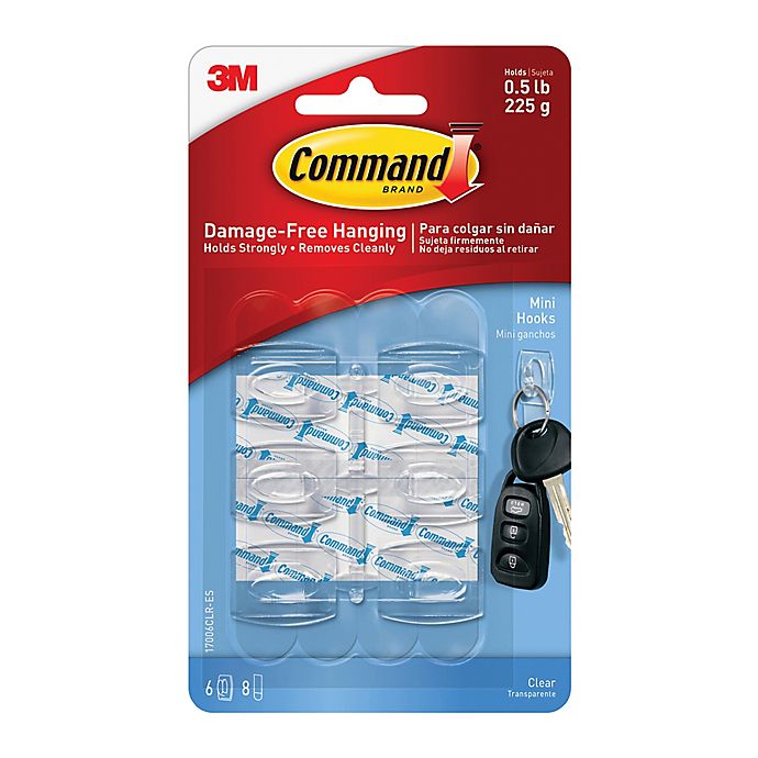 Command 20-Pack Clear Adhesive Hook Damage Free Hanging Holds Strong Easy Apply 